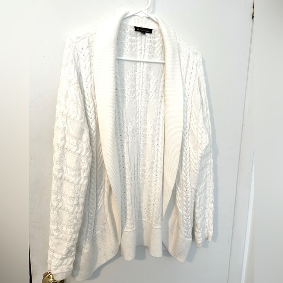Brooks Brothers Sweaters - 🔥Brooks Brothers pure white cotton blend open cable knit cardigan with. MOP  XL